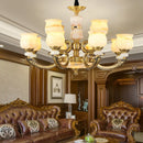 Axyaa Luxury Natural Jade Chinese Chandelier for Living Room Restaurant Villa Duplex