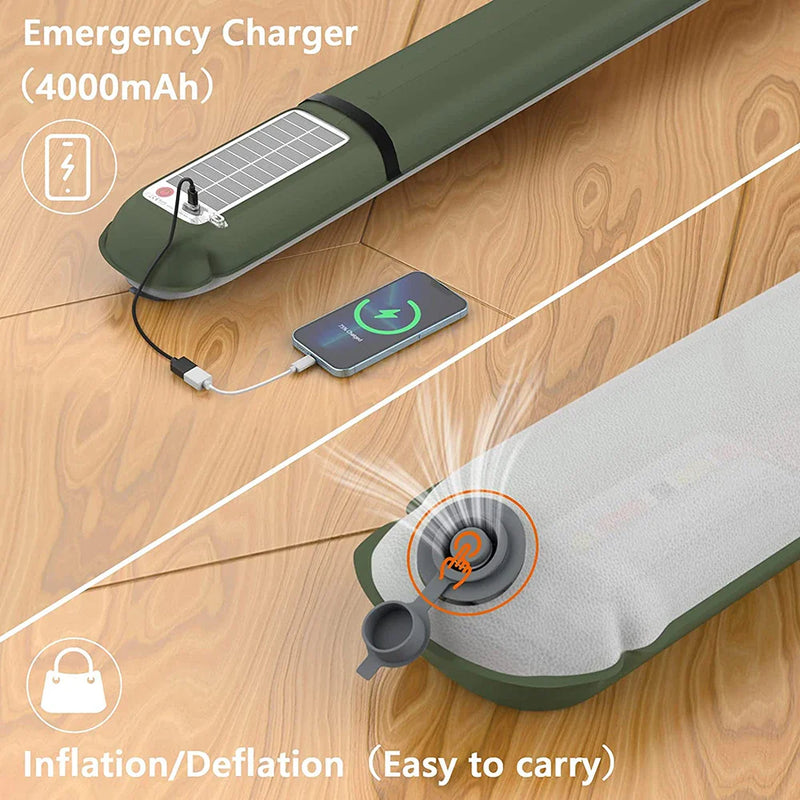 Axyaa Solar LED Camping Tent Lamp: Waterproof Folding USB Charge Outdoor Light