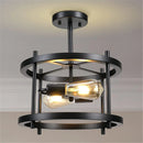 Axyaa Retro Wood Ceiling Light: Rustic Vintage Industrial Farmhouse Fixture