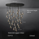 Axyaa Large Water Droplets Glass LED Chandelier for Modern Living Spaces