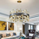 Axyaa Crystal Chandelier: Luxury Stainless Steel Pendant Lamp for Home, Restaurant, Hotel