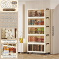 Axyaa 23.6" Double-Door Foldable Storage Box, Heavy-Duty Rolling Cabinet for Various Items