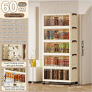 Axyaa 23.6" Double-Door Foldable Storage Box, Heavy-Duty Rolling Cabinet for Various Items