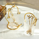 Axya Glass Jar with Stainless Steel Fruit Fork and Spoon Set