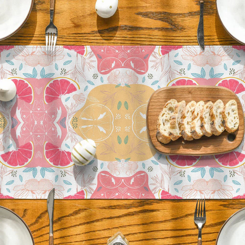 Axyaa Peach Fruit Branches Table Runner for Home Wedding Centerpieces
