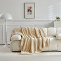 Axyaa Double-Sided Lamb Wool Warm Blanket - Four-Season Office Nap Blanket