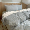 Axyaa Nordic Pink Stripes Cotton Duvet Cover 150x200 Girl's Room Comforter Set