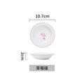 Axyaa Ceramic Dining Set: Plate, Bowl, Bowl, Mug - Pink Strawberry Theme