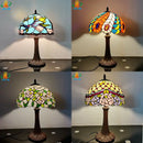 Axyaa Tiffany Style Stained Glass Table Lamp - 12 Inch Alloy Base Lighting