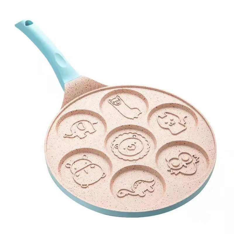 Axyaa Seven-hole Non-stick Animal Smiley Pancake Pan with Bakelite Handle