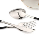 Axyaa 24Pcs Stainless Steel Cutlery Set Silver Western Dinnerware Flatware