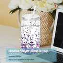 Axyaa 16oz Double Wall Snow Globe Tumbler with Bamboo Lid and Straw