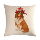 Axyaa Dog Linen Pillowcase for Sofa and Bedroom Décor