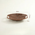 Axyaa Imitation Rattan Tray Snacks Storage Basket Fruit Tray Kitchen Organizer