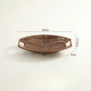Axyaa Imitation Rattan Tray Snacks Storage Basket Fruit Tray Kitchen Organizer