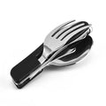 Axyaa 4-in-1 Foldable Stainless Steel Cutlery Set for Outdoor Camping & Picnic