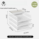 Axyaa Metal File Desk Organizer with Multilayer Tray and Pen Holder