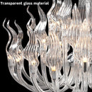 Axyaa Clear Crystal Pendant Chandelier for Dining and Living Room