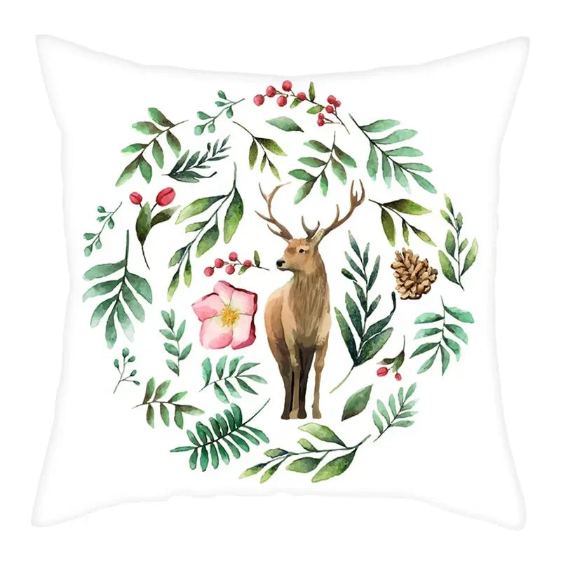 Axyaa Cartoon Animals Garland Pattern Pillow Cover for Home Sofa Decor 45X45cm