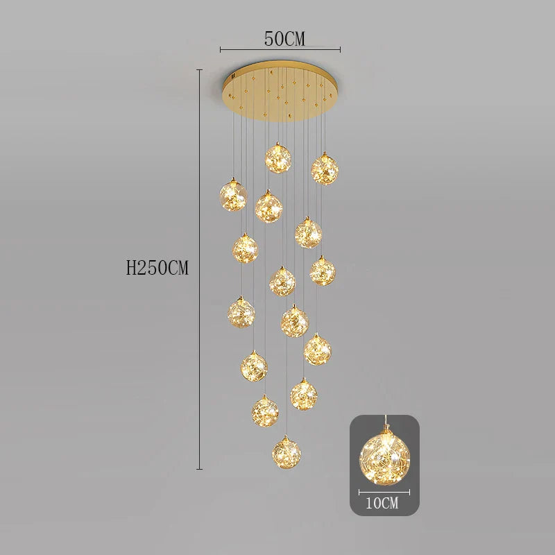 Axyaa Staircase Chandeliers for Living Room LED Pendant Light Lamps