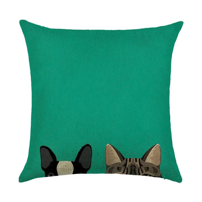 Axyaa Cartoon Dog Linen Pillowcase 45*45cm
