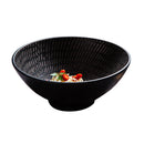 Axyaa Retro Striped Ceramic Soup Bowl 7 Inch Black Deep Noodle Restaurant Specialty