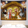 Axyaa Santa Claus and Kids Wall Tapestry for Festive Living Room Decor