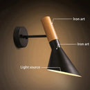 Axyaa Modern Wood LED Wall Lamp Adjustable Sconces for Bedroom Mirrors