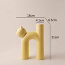 Axyaa Cathead Tube Vase: Cute Cat Design for Flower Arrangement and Home Decoration