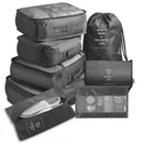 Axyaa 7-Piece Travel Bag Organizer Set for Clothes, Luggage, Blanket, and Shoes