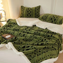 Axyaa Diamond Grid Jacquard Throw Blanket in New Bohemia Style