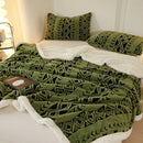 Axyaa Boho Chic Jacquard Diamond Grid Throw Blanket