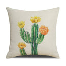 Axyaa Cactus Series Green Plant Printed 45*45cm Cushion Cover - Simple Style Square Pillowcase