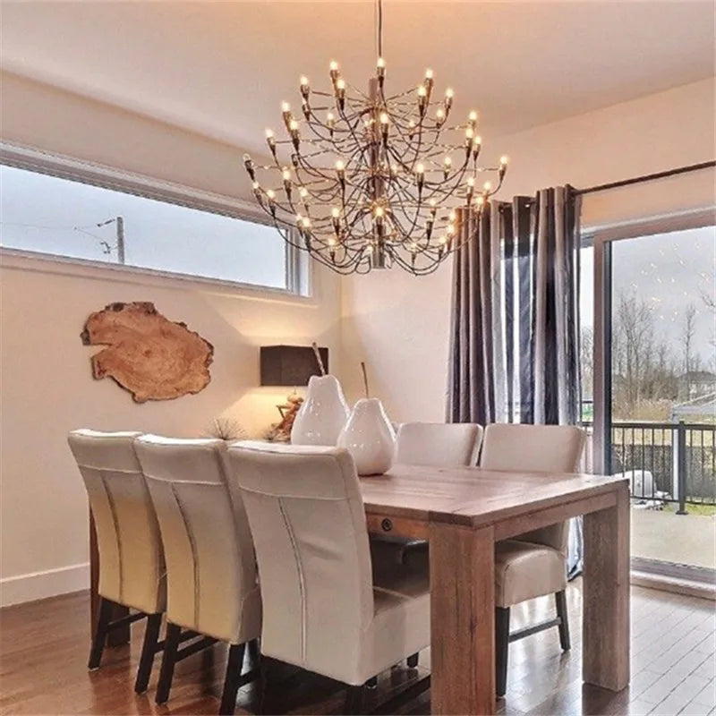 Axyaa Chrome LED Chandelier - Italian Designer Loft Villa Decor
