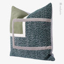 Axyaa Geometric Stitching Cushion - Gray-Green Living Room Sofa Decor
