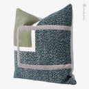Axyaa Geometric Stitching Cushion: Gray-Green Sofa Decorative Pillow for Hotel Living Room