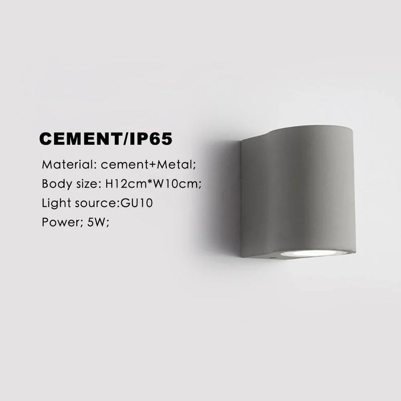 Axyaa Waterproof Wall Lamp Japanese Nordic Homestay Sconce Bedside Cement Light