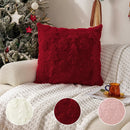 Axyaa Snowflake Tree Pillowcase in Plush Red/Pink/White - 30x50/45x45/50x50cm