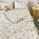 Axyaa Summer Comforter Set with Cool Feeling Fabric, Ice Silk Sheet, Pillowcase