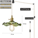 Axyaa Glass Pendant Light E27 Base Adjustable Ceiling Lamp for Living Room