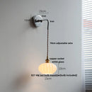 Axyaa Iron Canopy LED Wall Lamp with Pull Chain Switch - Modern Nordic Design