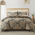 Leaf Plant Duvet Set, 2/3pc Polyester Bedding for Single King Bed by Axyaa