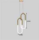 Axyaa Gold Metal LED Pendant Light for Modern Minimalist Living Room Lighting