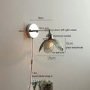 Axyaa Crystal LED Wall Sconce: Modern Silver Iron Metal Bedroom Stair Lamp