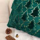 Axyaa Winter Green Faux Fur Christmas Tree Decorative Pillow Covers
