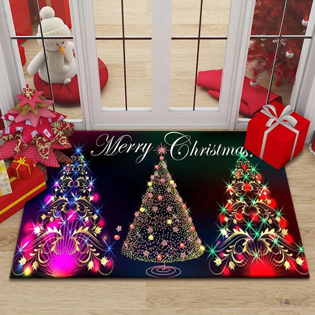 Axyaa Christmas New Year Entrance Door Mat Non-Slip Floor Decor