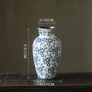 Axyaa Blue White Ceramic Vase Flower Arrangement Desktop Decorative Hydroponic Dried Flower Glass Vase