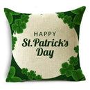 Axyaa St. Patrick's Day Four Leaf Clover Pillow Case in Green Series Home Decoration