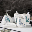 Axya Nordic Ceramic Bathroom Set: Soap Dispenser, Toothbrush Holder, Tumbler, Soap Dish