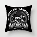 Axyaa Black Grey Skull Face Pillowcase for Halloween Living Room Decor